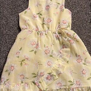 Floral Yellow Kids Dress